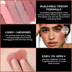 FOCALLURE Burning Clay applied to cheek demonstrates smooth blend and comfortable wear.