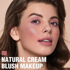 FOCALLURE Rose Flush cream blush swirl shows blendable texture for seamless color.