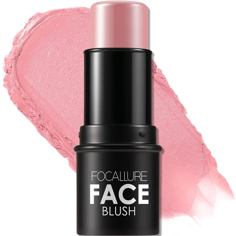 FOCALLURE Cream Blush Stick Baby Pink close-up showing creamy texture for seamless cheek color.