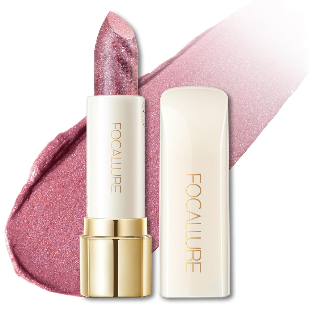FOCALLURE Valentine's Lipstick close-up shows diamond shimmer for radiant lips