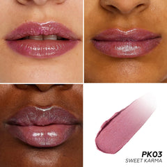 FOCALLURE lip swatch in pink demonstrates creamy texture and long-lasting color