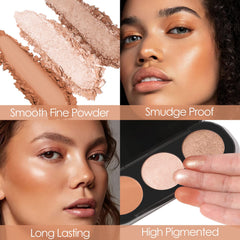 FOCALLURE waterproof, long-lasting powders resist smudging during wear and workouts.