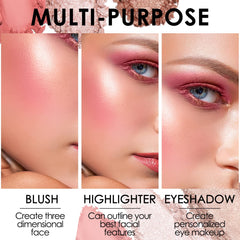 FOCALLURE waterproof formula demonstrated on cheeks for long-lasting color.
