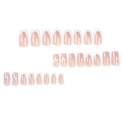Foccna nails with rhinestone butterfly design for a chic, party-ready look