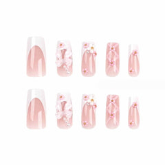 Foccna glossy square nails shown on a hand for elegant wear