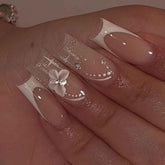 Foccna nude square clear acrylic nails for effortless at-home manicure
