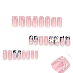 Foccna pearl-bling nails shine with a glossy finish for elegant everyday wear.