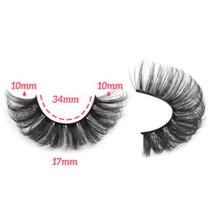 Focipeysa fluffy 3D lashes with 17mm length for dramatic yet natural cat-eye.