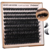 Focipeysa fluffy D-lashes: 100D, 200pcs for fuller, wispy eyes.