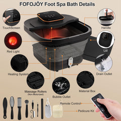 FOFOJOY foot spa with PTC heating delivers fast warm water.