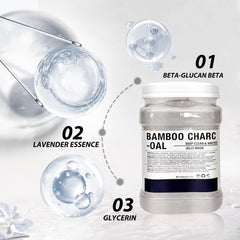 Fokiabin bamboo essence detail showcases soothing pore nourishment for all skin types.