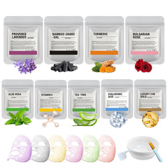 Fokiabin jelly mask powder bags ready for at home spa treatment.