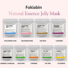 Fokiabin rose flavor jelly mask ready to hydrate and soothe.