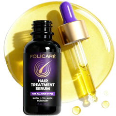 FOLICARE Hair Growth Serum bottle, premium packaging for daily scalp care.