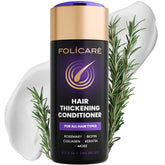 FOLICARE thickening conditioner bottle close-up for fuller-looking hair
