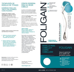 Foligain micro-needle close-up showcasing titanium needles for safe scalp care.
