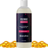 Folimax Biotin Shampoo bottle ready for daily volumizing use by HONEYDEW