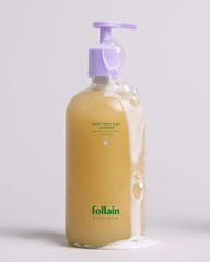 Follain Everything Soap lavender-lather—soothing body wash feel with aromatic essential oils.