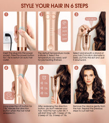 Follexmoe auto curler shows large slot for easy hair entry.