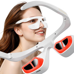 FOLOKE under-eye red light therapy glasses close-up for soothing eye care