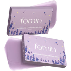 FOMIN lavender paper soap sheet dissolves in water to cleanse hands on the go