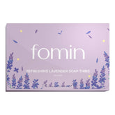 FOMIN lavender paper soap sheets packaging—compact travel companion for quick hand cleansing.