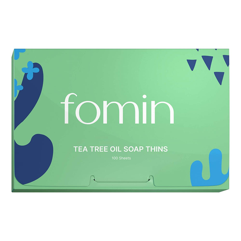 FOMIN Tea Tree paper soap sheets for travel handwashing with quick foam
