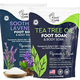 FOOT CURE Tea Tree Oil & Lavender Foot Soak bottle for a refreshing spa-like soak.