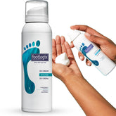 Footlogix DD Cream Mousse bottle showing lightweight hydration for dry feet.