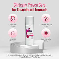 Footlogix Nail Tincture Spray in use shows easy, targeted nail care.