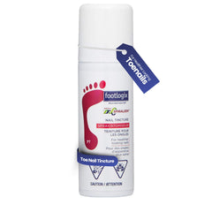 Footlogix Nail Tincture Spray bottle with Spiraleen supports healthier-looking toenails.