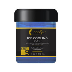 FootSpa cooling gel mint-eucalyptus bottle front offers a refreshing pedicure experience