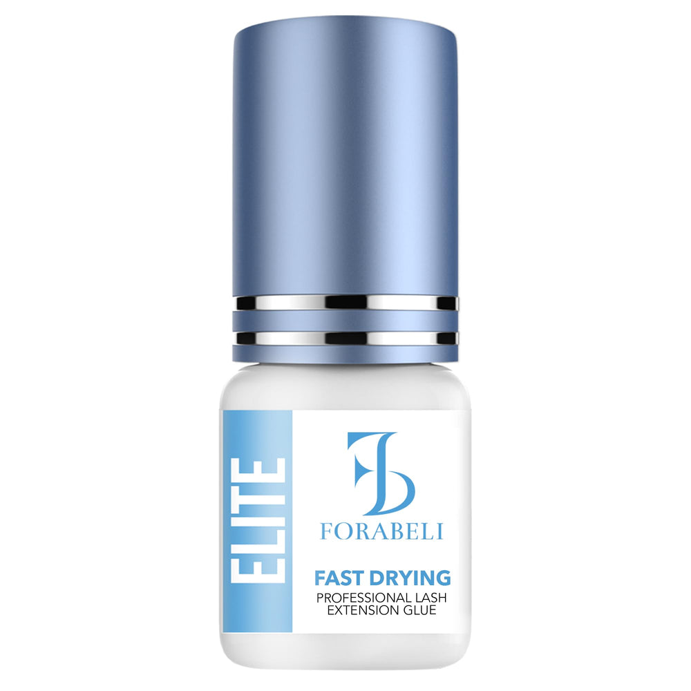 Forabeli Elite eyelash glue bottle shows ultra-fast dry time for precise application
