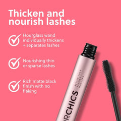 ForChics Nourishing Mascara wand glide delivering effortless root-to-tip coverage.