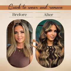Forede clip-ins with double-weft provide fuller, even coverage across the head.