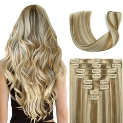 Forede clip-in extensions real human hair 20-inch blend seamlessly