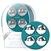 FOREO BEAR 2 body with large spheres smoothing thigh dimples for smoother skin.