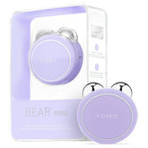 FOREO Bear mini lavender device close-up for travel-friendly toning.