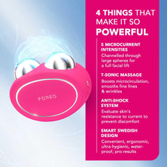 FOREO Bear in use during a microcurrent treatment for contouring.