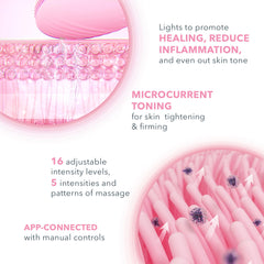 FOREO Luna 4 Plus microcurrent massage tones facial muscles for firm look.