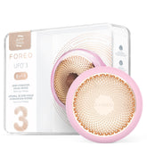 FOREO UFO 3 in use with deep face mask for hydrated, radiant skin