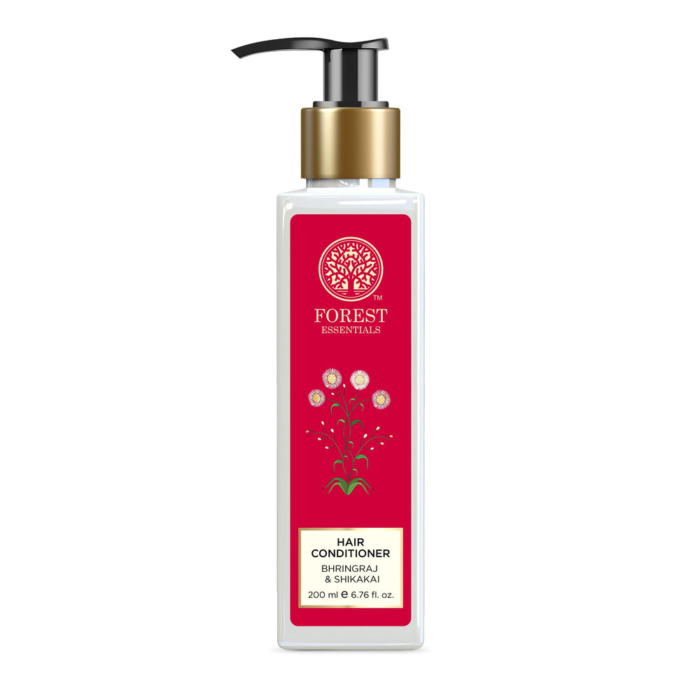 Forest Essentials hair conditioner bottle front showing premium plant-based care