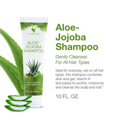 Forever Living Aloe-Jojoba Shampoo foamy lather ready to rinse leaves hair refreshed.