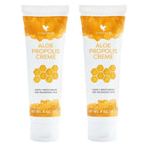 Forever Living Aloe Propolis Creme jar closeup showing creamy texture for nourishing skin