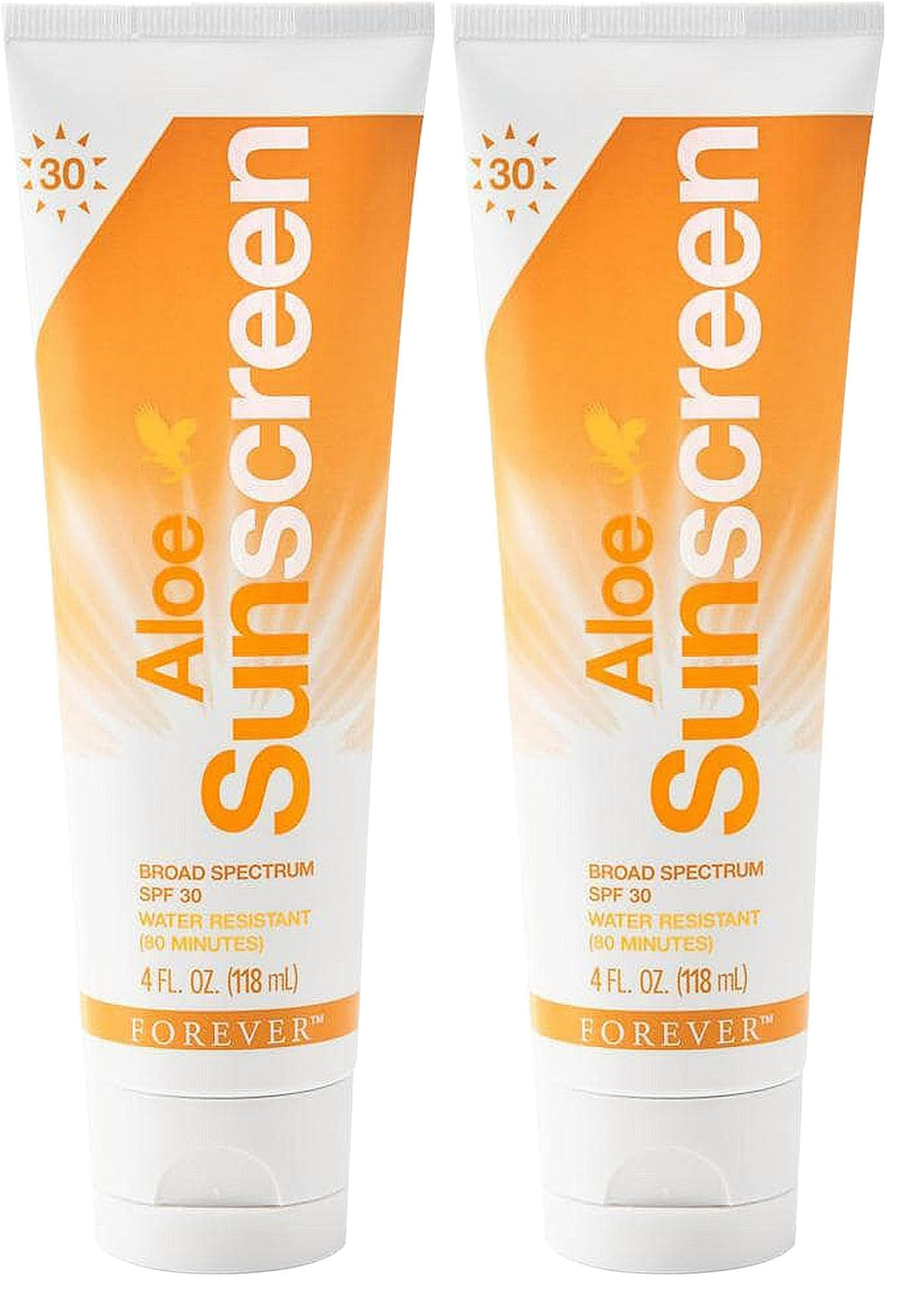 Forever Living Aloe Sunscreen SPF 30 bottle front view, lightweight protection for sunny days.
