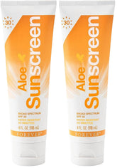 Forever Living Aloe Sunscreen SPF 30 bottle front view, lightweight protection for sunny days.