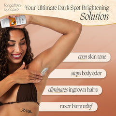 Forgotten Skincare original underarm brightening cream ingredient panel highlights vitamin C