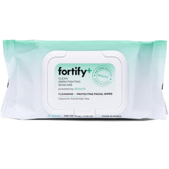 Fortify Skincare Zeolite Purify wipes remove dirt and oil on the go.
