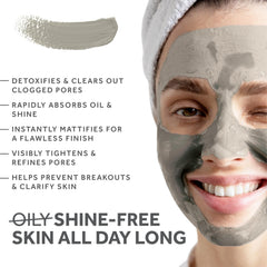 Powdered FOSSIL POWER Bentonite clay ready to mix into a facial mask.