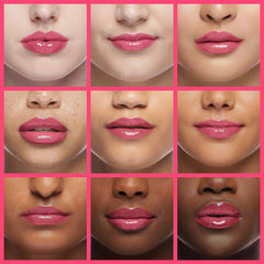 Fovcos Hydrating Lip Oil color-rose swatch on lips.